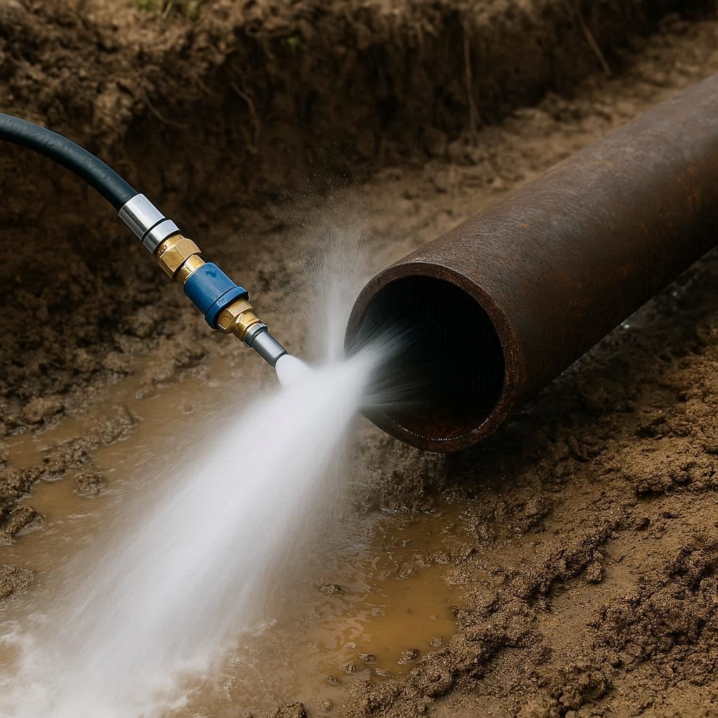 Гидродинамическая прочистка водопроводных труб в Стрельне