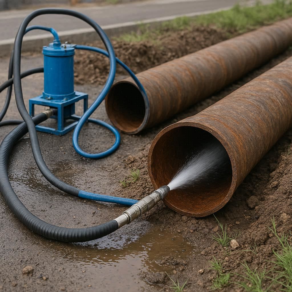 Гидродинамическая прочистка водопроводных труб в Стрельне